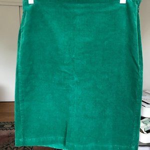 Green Corduroy Mini (just above knee) Skirt